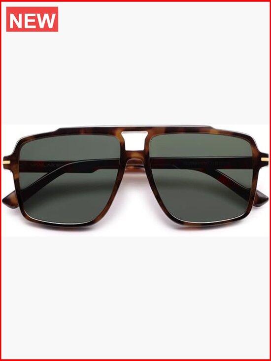 Polarized Oversized Aviator Sunglasses Retro Square Frame UV400 main image 4